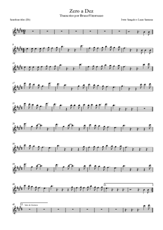 18291 Partitura - Zero A Dez - Saxofone Alto (Eb)