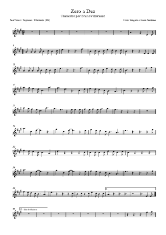 18290 Partitura - Zero A Dez - Saxofone Tenor Soprano (Bb)