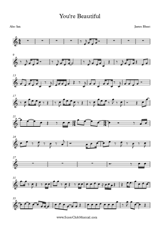 7975 Partitura - You´re beautiful - Saxofone Alto (Eb)