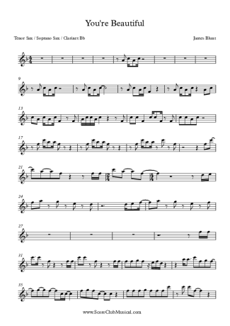 7978 Partitura - You´re beautiful - Saxofone Tenor Soprano (Bb)