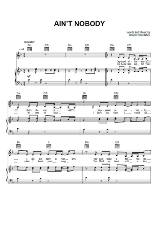 35907 Partitura - Ain´t Nobody - Piano