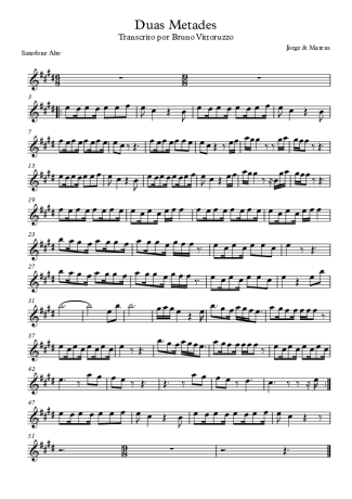 6851 Partitura - Duas Metades - Saxofone Alto (Eb)