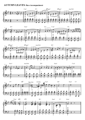 15422 Partitura - Autumn Leaves - Acordeon