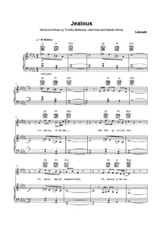 35978 Partitura - Jealous - Piano