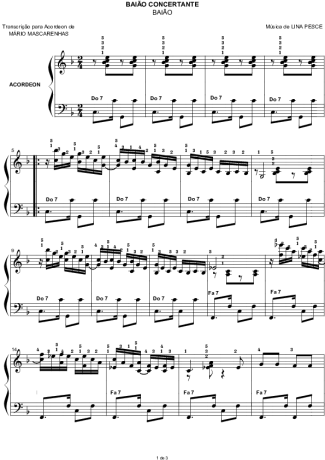 1937 Partitura - Baião Concertante - Acordeon