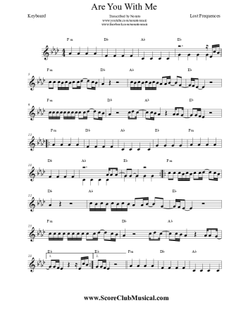 5113 Partitura - Are You With Me - Teclado
