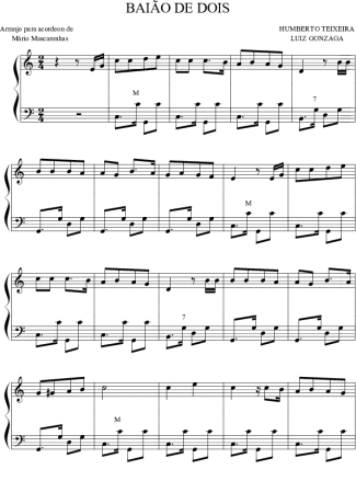1938 Partitura - Baião de Dois - Acordeon