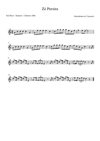 16338 Partitura - Zé Pereira - Saxofone Tenor Soprano (Bb)