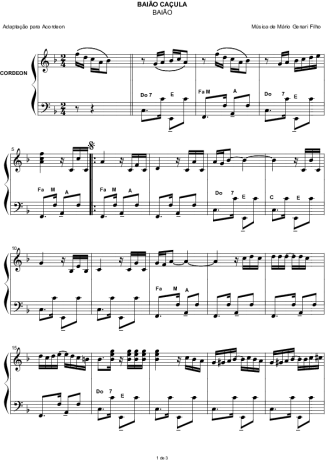 1940 Partitura - Baião Caçula - Acordeon