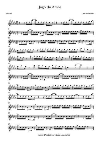 6906 Partitura - Jogo do Amor - Violino