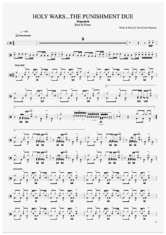 34978 Sheet music - Holy Wars... The Punishment Due - Drums