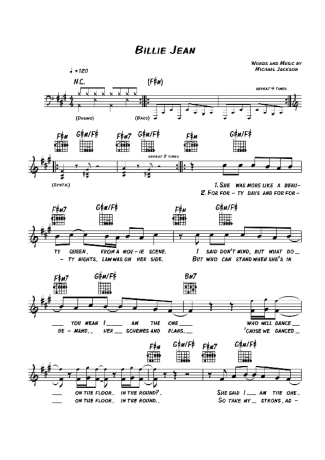 36099 Partitura - Billie Jean - Teclado