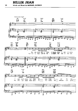 1697 Partitura - Billie Jean - Piano