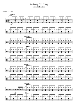 41980 Partitura - A Song To Sing - Bateria