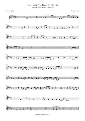 33943 Partitura - (I´ve Had) The Time Of My Life - Clarinete (Bb)