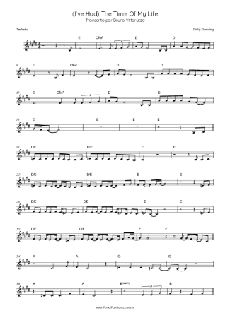 33949 Partitura - (I´ve Had) The Time Of My Life - Teclado