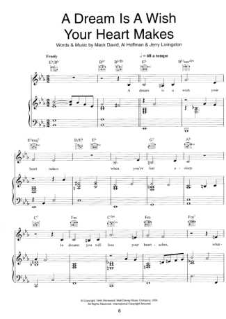 23569 Partitura - A Dream Is A Wish Your Heart Makes - Piano