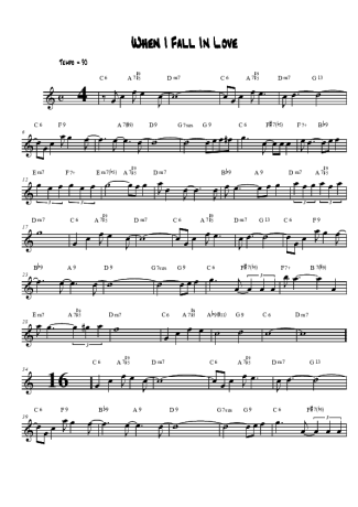 1733 Partitura -  When I fall in Love - Saxofone Tenor Soprano (Bb)