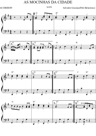 1844 Partitura - As Mocinhas da Cidade - Acordeon