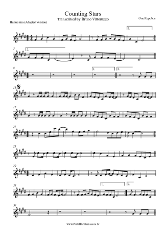 7436 Partitura - Counting Stars - Gaita