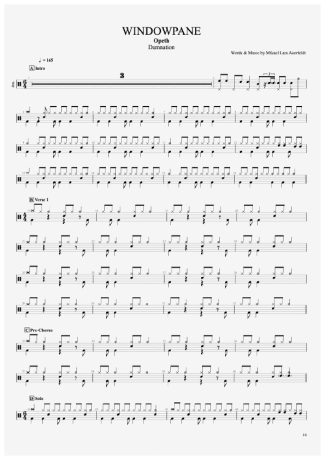 33712 Partitura - Windowpane - Bateria
