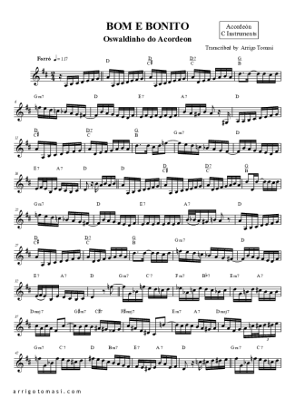 15427 Partitura - Bom E Bonito - Acordeon
