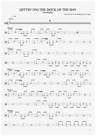 33774 Partitura - (Sittin´On) The Dock Of The Bay - Bateria