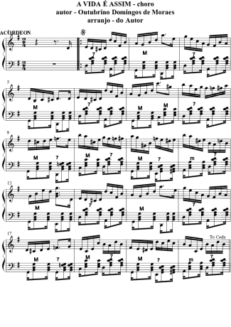 13 Partitura - A Vida é Assim - Acordeon