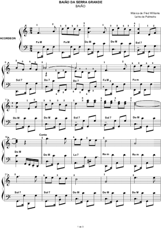 2020 Partitura - Baião da Serra Grande - Acordeon