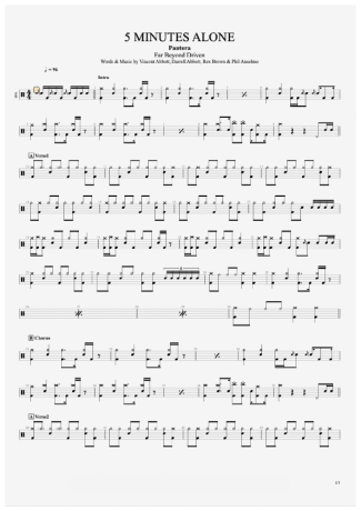 33423 Partitura - 5 Minutes Alone - Bateria