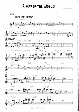19244 Partitura - A Map Of The World - Guitarra