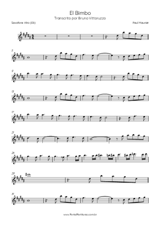41158 Partitura - El Bimbo - Saxofone Alto (Eb)