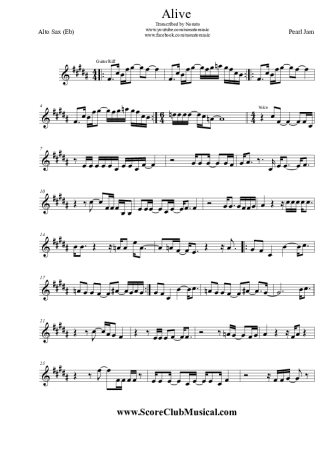 6578 Partitura - Alive - Saxofone Alto (Eb)