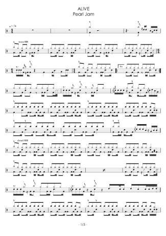 8983 Partitura - Alive - Bateria