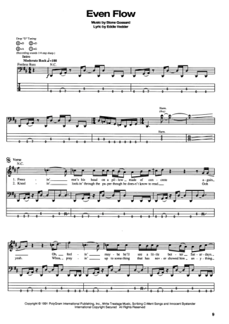 23459 Partitura - Even Flow - Contra Baixo