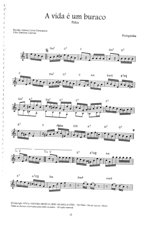 16762 Partitura - A Vida É Um Buraco - Cavaco
