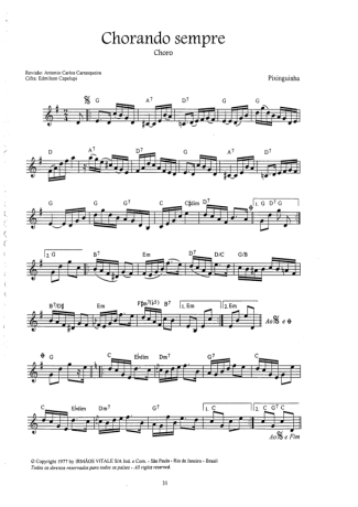 16646 Partitura - Chorando Sempre - Teclado