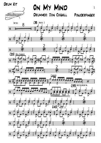 8996 Partitura - (Baby I’ve Got You) On My Mind - Bateria