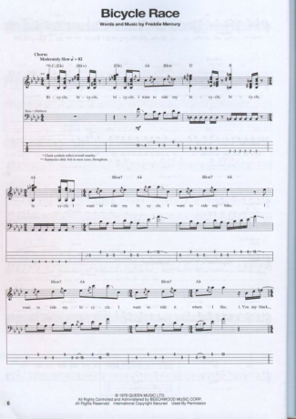23469 Partitura - Bicycle Race - Contra Baixo