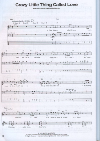 23471 Partitura - Crazy Little Thing Called Love - Contra Baixo