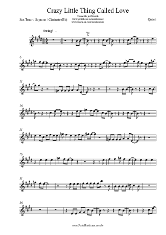 29016 Partitura - Crazy Little Thing Called Love - Clarinete (Bb)