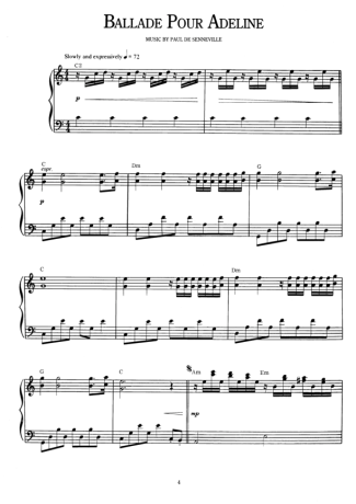 16708 Partitura - Ballade Pour Adeline - Piano