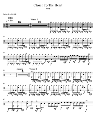 37482 Partitura - Closer To The Heart - Bateria