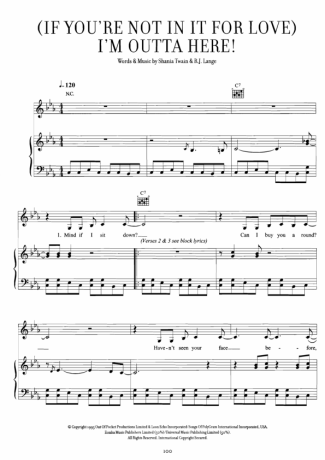 21577 Partitura - (If You're Not In It For Love) I'm Outta Here - Piano