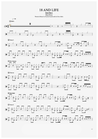 33447 Partitura - 18 And Life - Bateria