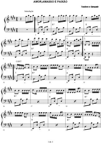 1845 Partitura - Amor, Amasso e Paixão - Acordeon