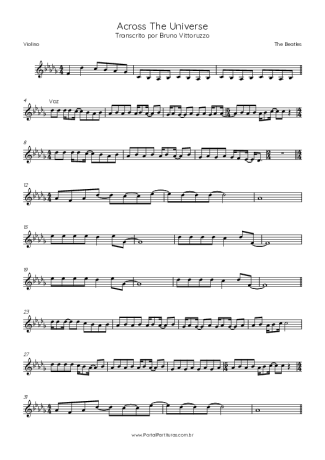 34582 Partitura - Across The Universe - Violino