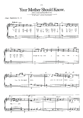 3887 Partitura - Your Mother Shold Know - Piano