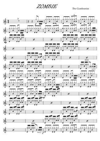 9065 Partitura - Zombie - Bateria