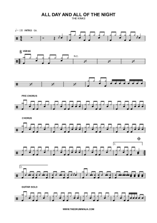 8756 Partitura - All Day and All of The Night - Bateria
